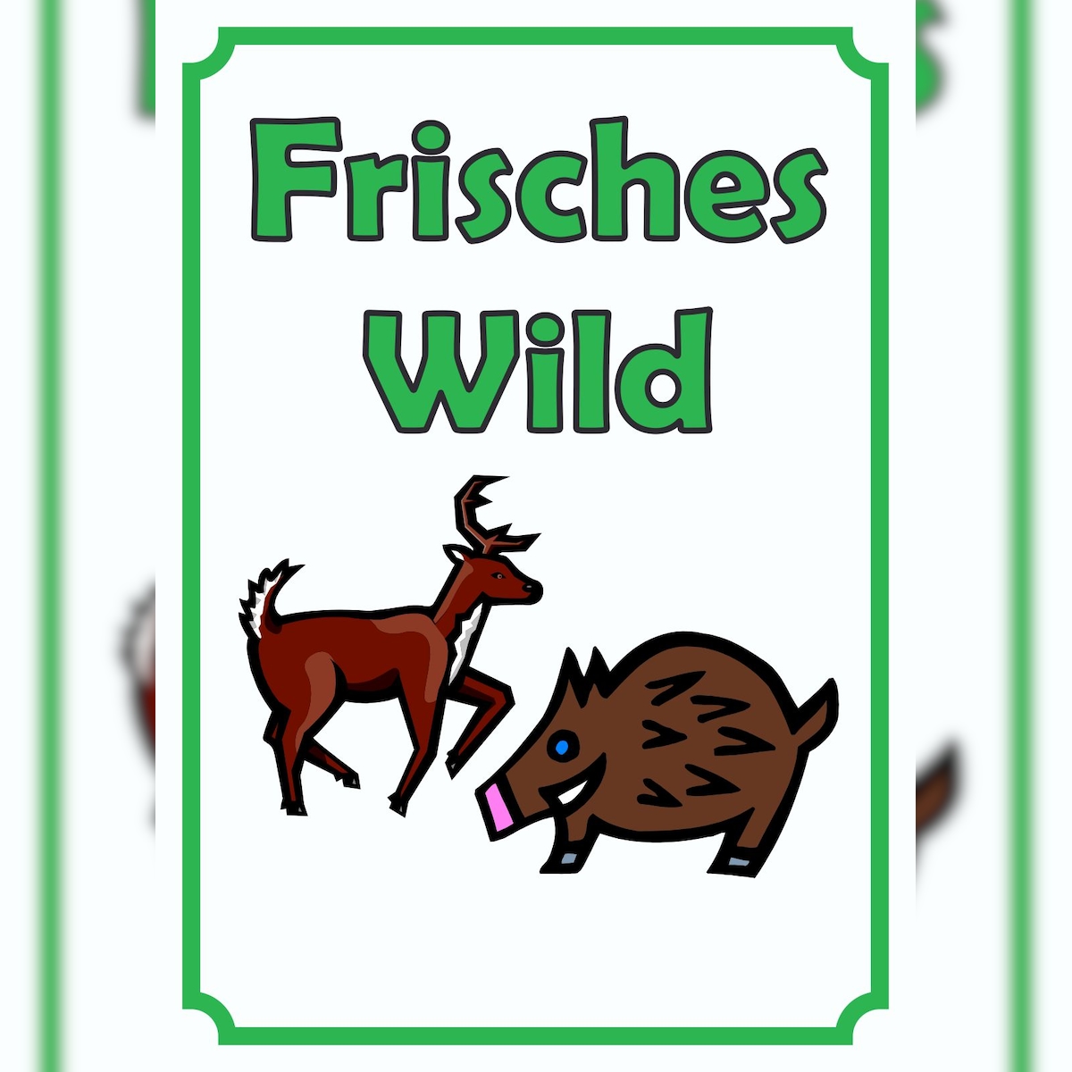 HB-Druck Frisches Wild Schild Hochkant A4 (210x297mm) Image