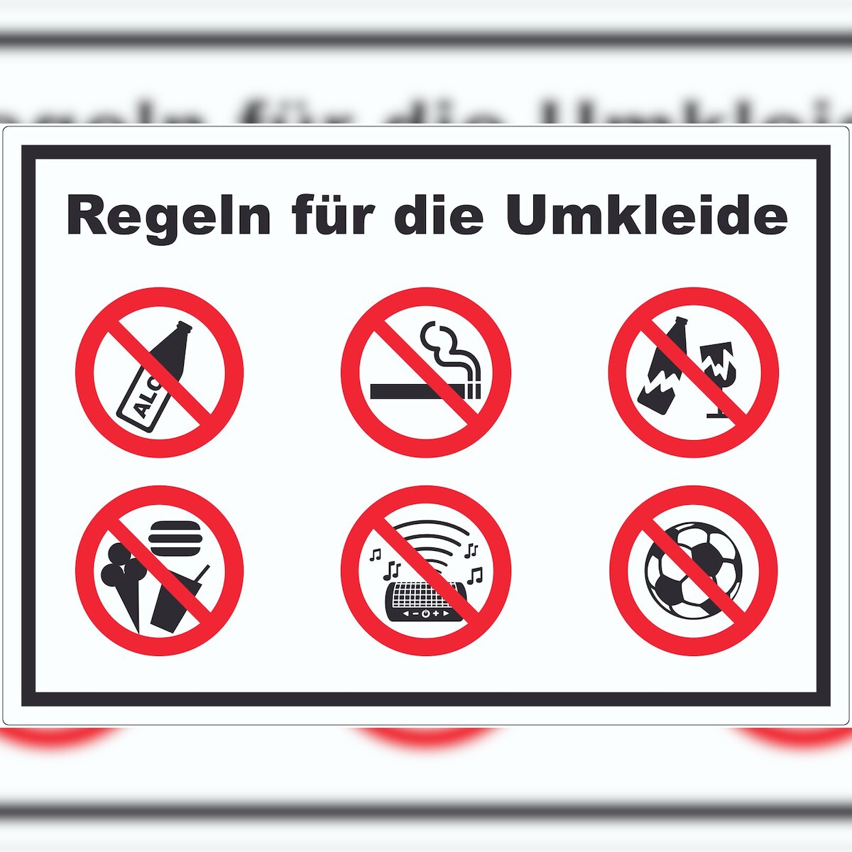 HB-Druck Aufkleber Regeln Umkleide A6 (105x148mm) Image