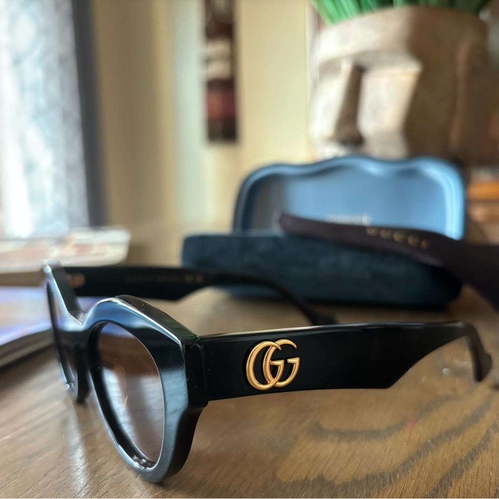 Gucci Accessories | Gucci Black Designer Gg Cat Eye Sunglasses Italy Gg0957s 003 52-19-145 New | Color: Black | Size: 52-19-145