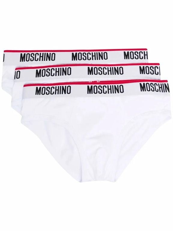 Logo-Waistband Briefs (Set Of Three) - White - Moschino Underwear