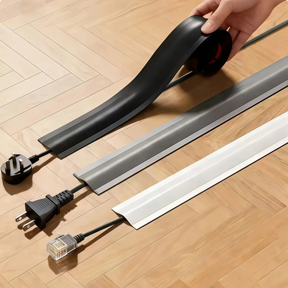 1 Rolle 3 Meter/118,11 Zoll Kabelschutz Selbstklebender PVC-Kabelschutzstreifen Isolierender Kabelschutz Verschleißfester Schutzüberzug Image