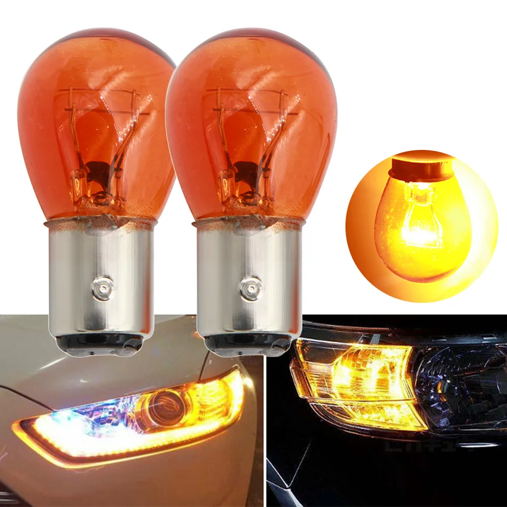 2 Stück 380 BAY15D 1157 21/5W Naturweiß Glas Doppelfilament Bernstein Warmweiß Auto DRL Stopp-Bremslichter Halogenlampe DC12V