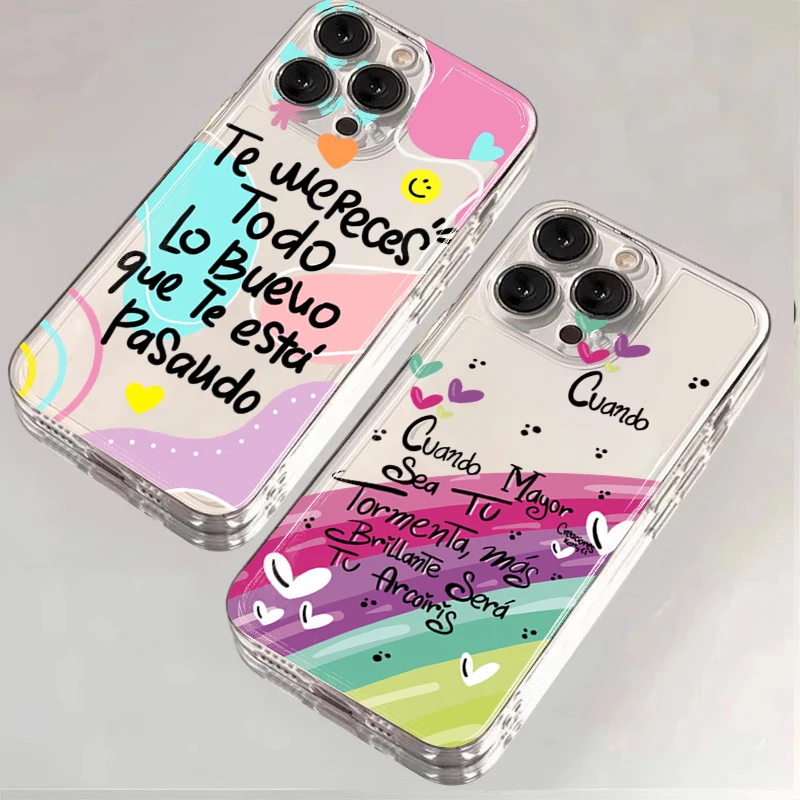Für IPhone 17 16 15 14 13 12 11 Pro Max Air Case Motto Cartoon Brief Transparente Telefon Abdeckung für IPhone X XS XR 7 8Plus SE Weiche Image