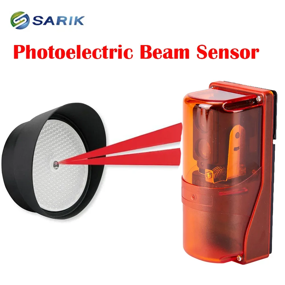 Tor Photoelektrischer Strahlsensor Wasserdichte Außenreflexion Fotozelle Infrarot Roter Strahl Türsicherheitssensor Toröffner Image