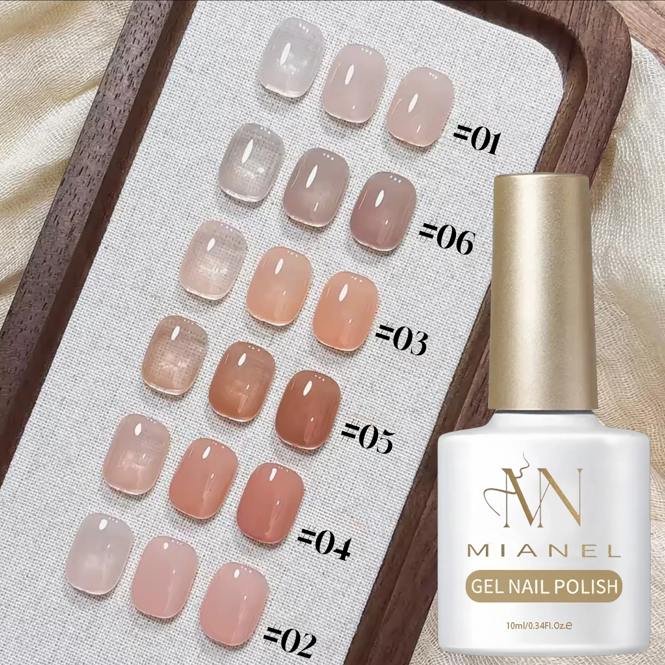 MAINEL 10ML 1-6 Stück 2026 Rosa Nägel Schicker Nude Gel Nagellack Hochglänzend und Weich Nude Rosa Vielseitige Transparente Basisfarbe Gel Image