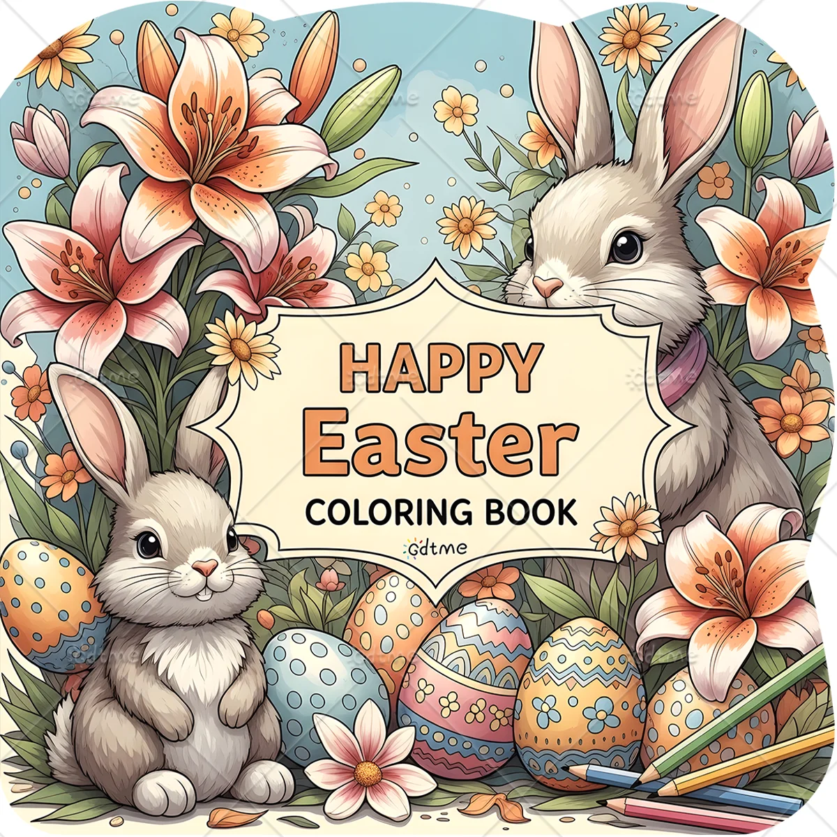 Frohe Ostern Malbuch für Erwachsene: Niedliche, gemütliche Tagesaktivitäten und unregelmäßige Muster zur Entspannung (Cozy Spaces Coloring) Image
