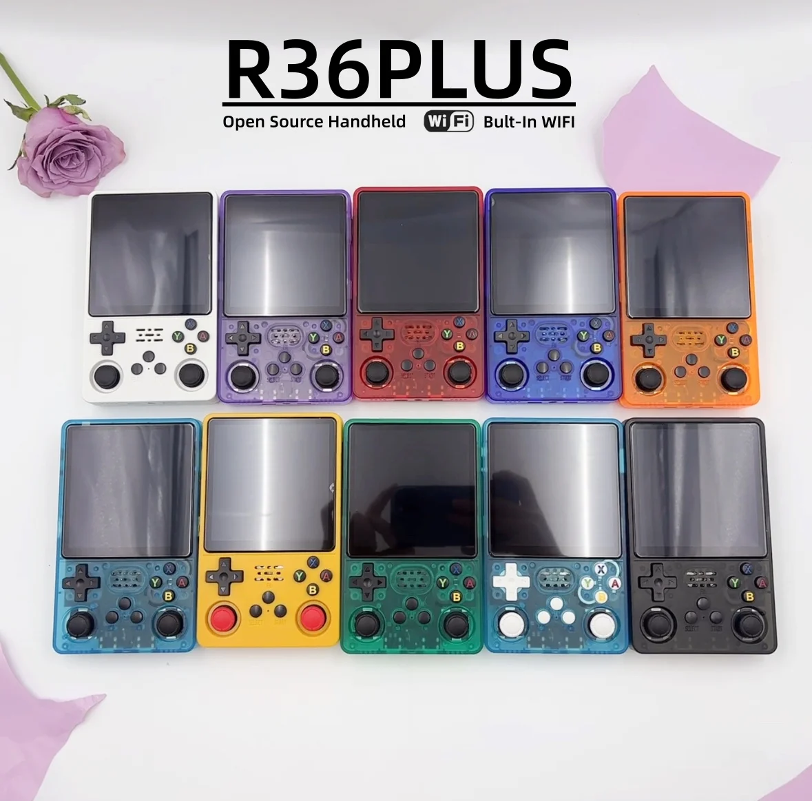 2026 R36Plus Retro Handheld-Spielkonsole Linux 64-Bit-System 4-Zoll-IPS-Bildschirm RK3326 Tragbarer Taschenvideospieler R36PLUS Spiele Image