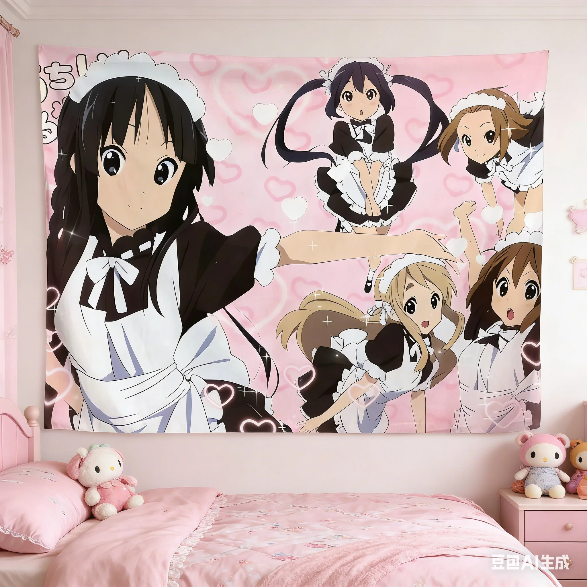 1 Stück Anime-Mädchen Wandteppich, Premium Polyester 2D Flachdruck, Vielseitige Dekoration für Studentenwohnheim, Schlafzimmer & Wohnzimmer, Ideal für Anime-Fans Image