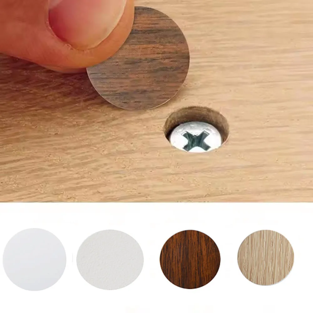 54-teiliges Set Selbstklebende Schraubenabdeckungen aus Holz, Lochaufkleber für Holzhandwerk, Schreibtisch, Schrank, Schublade, Kunst-Aufkleber, Dekoration Image