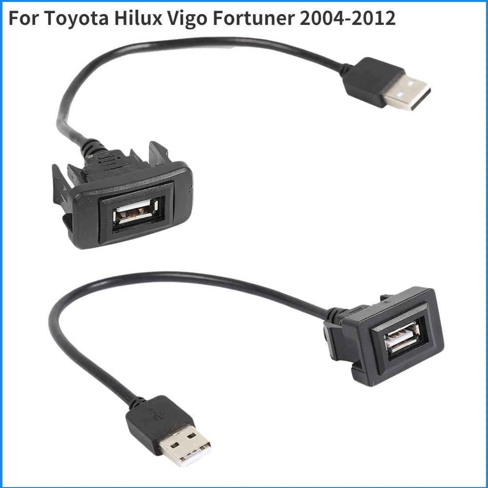 Auto Armaturen brett Spül halterung USB 2,0 Port Panel männlich zu weiblich Kunststoff Verlängerung kabel Adapter für toyota hilux vigo fortuner 04-12 Image