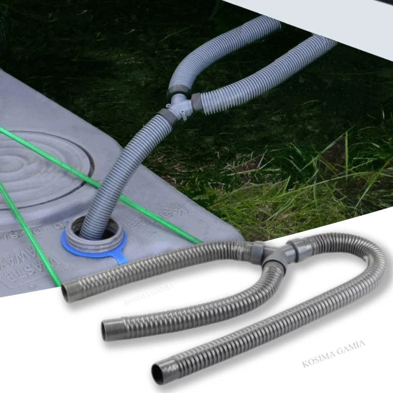 Dreiwege-Abfluss-Y-Rohr für Doppelwaschbecken, Abwasserauslass für Wohnmobile und Wohnwagen, Küchenbeckenrohr, Widerhaken-Schlauch, Wasser-Kraftstoff-Luft-Verbinder