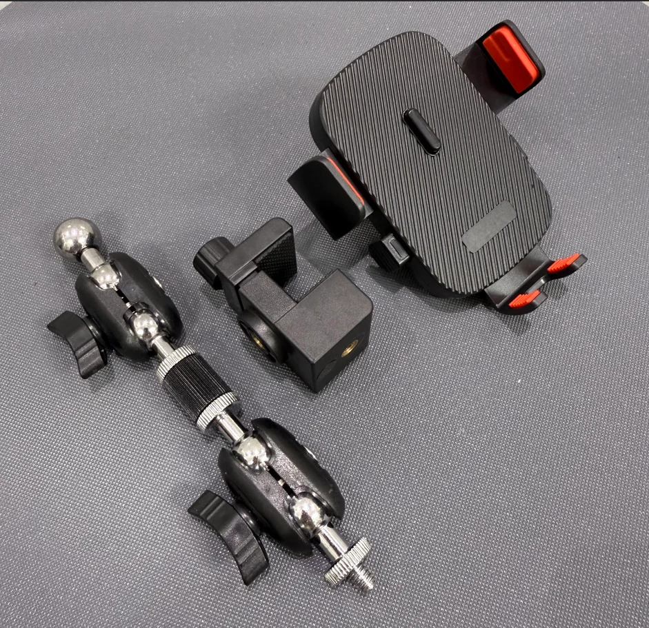 360-Grad drehbarer Desktop-Livestreaming-Telefonhalter mit Mehrfachgelenk-Spannclip-Ständer für Büro- und Außeneinsatz Image