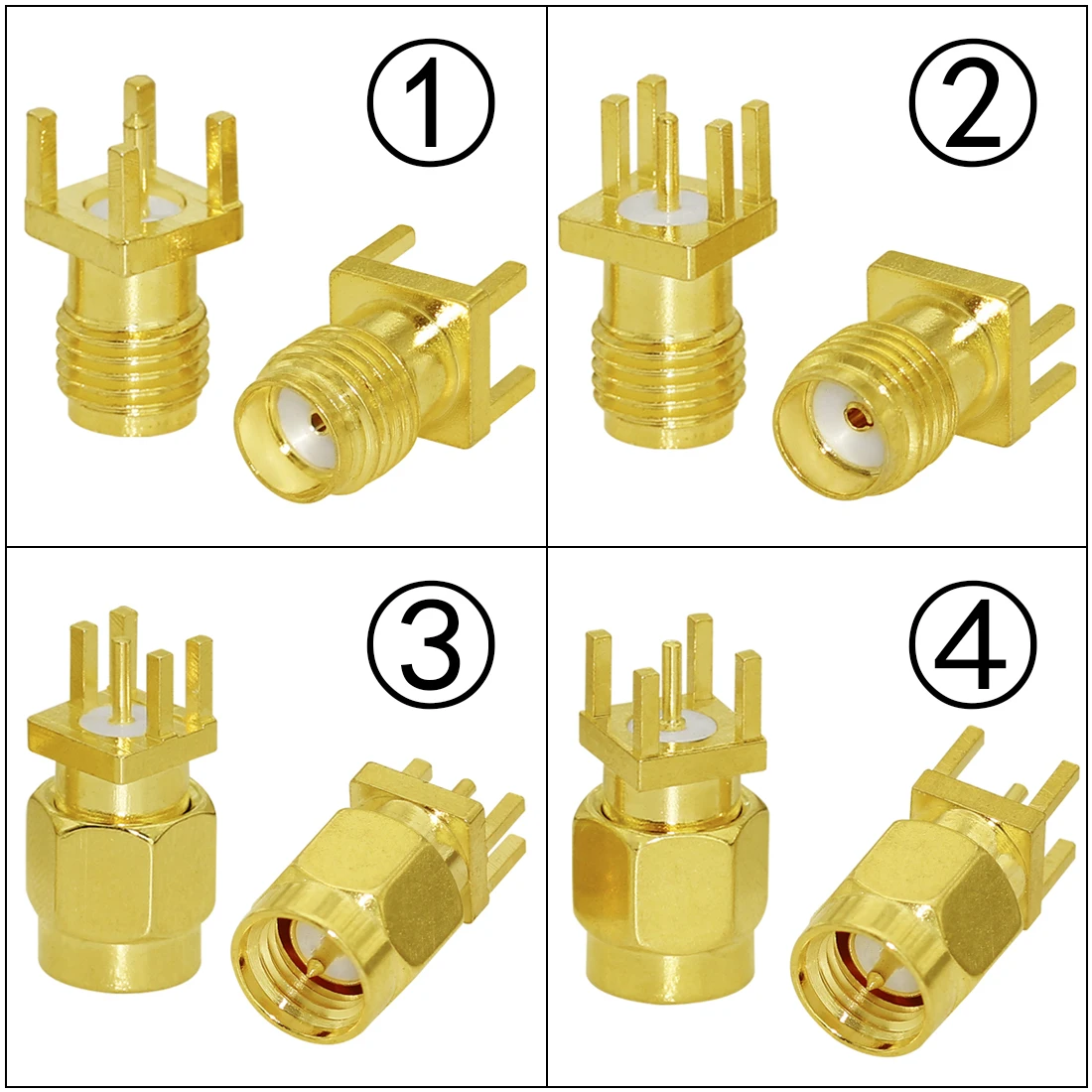 Viele 10 Stück SMA-Stecker, weiblich, RF-Koaxialstecker, Leiterplattenmontage, Endstart, gerade, vergoldet, Großhandel Image