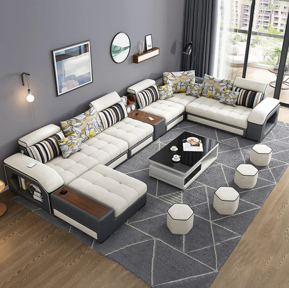 # Modernes Luxus-Wohnzimmer Modulares Kombinations-Sofa-Set Multifunktionales U-förmiges 7-Sitzer Ecksofa