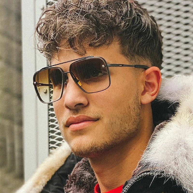 Luxus Metall quadratische Sonnenbrille Männer Frauen Mode große Pilot Sonnenbrille männlich klassischen schwarzen Flieger fahren reisende Sonnenbrillen Image
