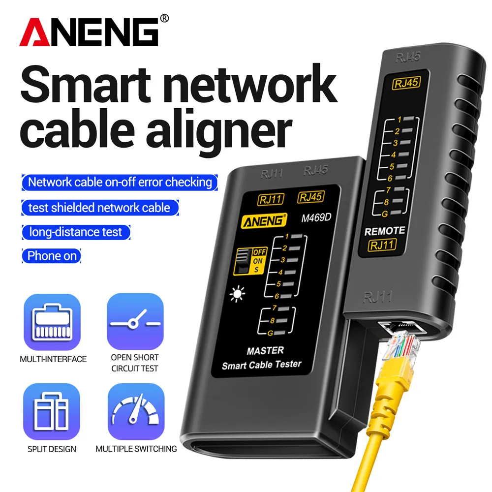 ANENG M469D Tester RJ45 RJ11 RJ12 CAT5 UTP LAN Kabel Tester Kabel lan tester Netzwerk Kabel Netzwerk Werkzeug Netzwerk Reparatur Image