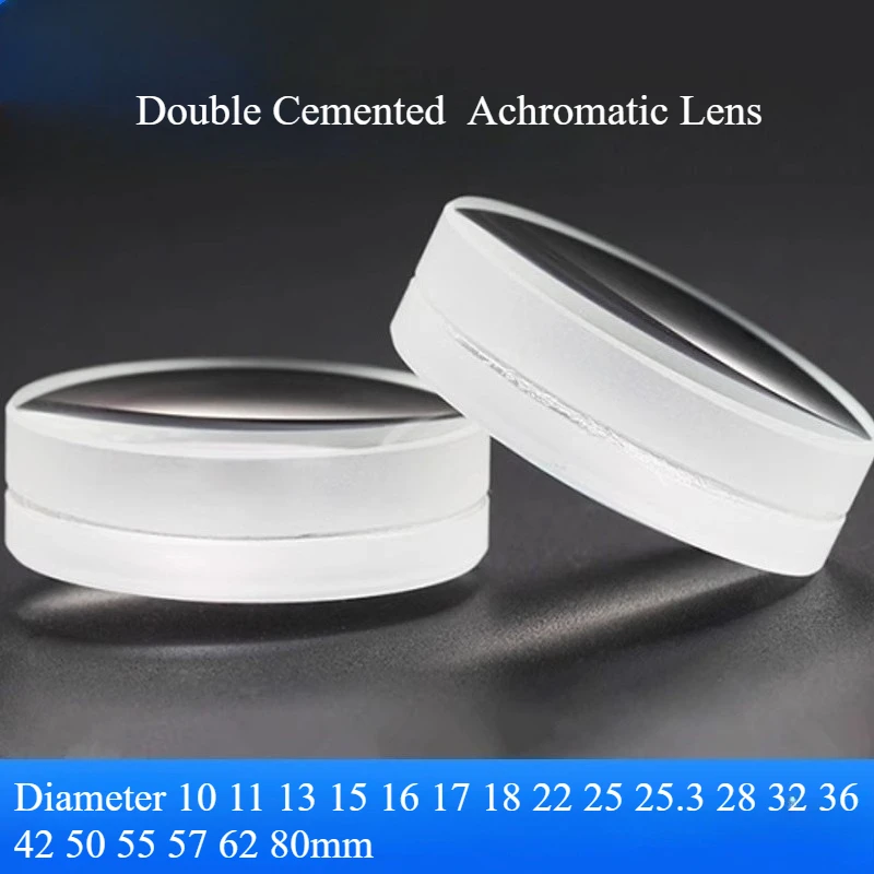 Durchmesser10 11 13 14 15 16 17 18 22 25 25,3 28 32 36 42 50 55 57 62 80 mm Achromatische Linse Doppeltzement-Teleskop-Objektiv Image