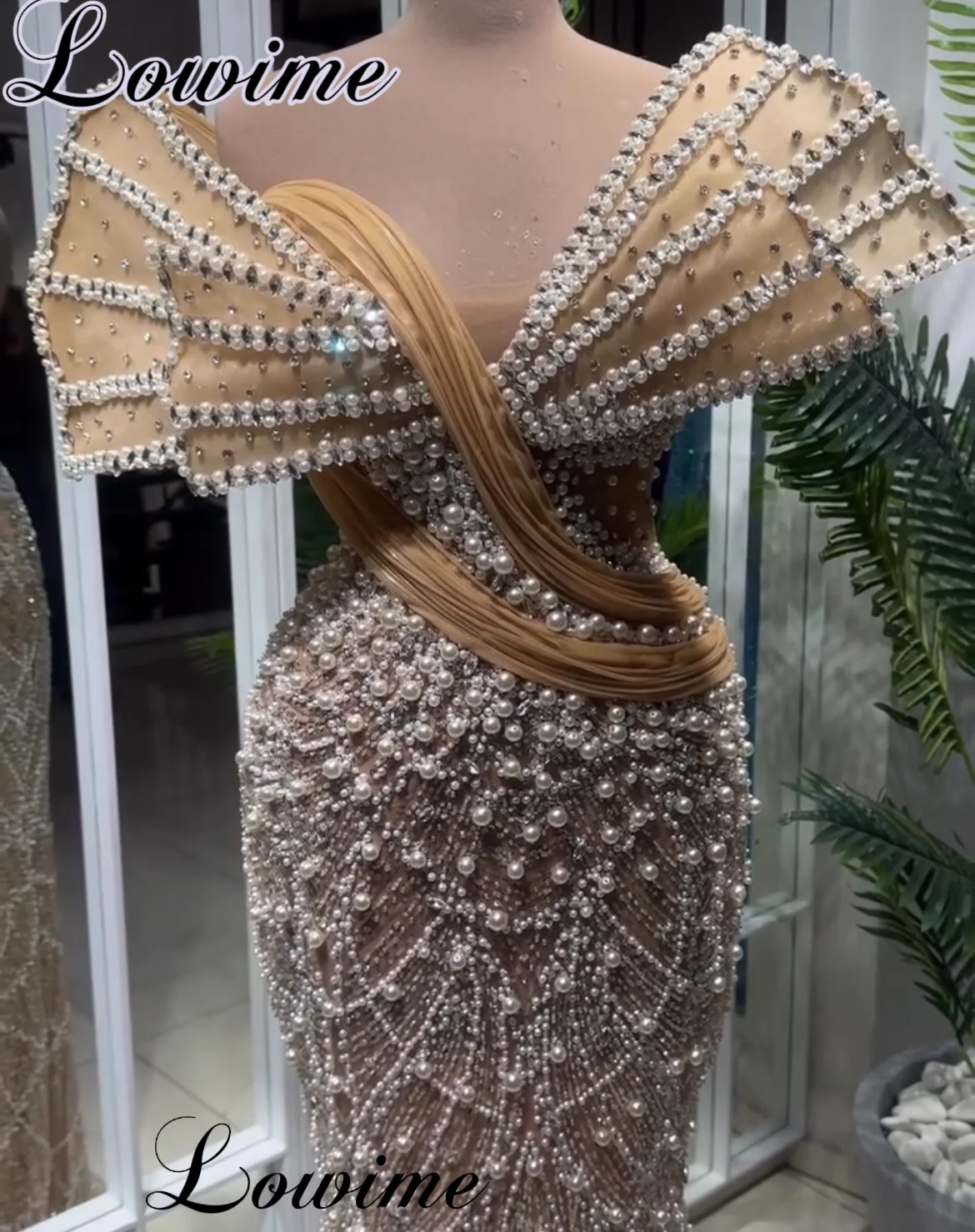 Hochmodische Perlenbesetzte Promi-Kleider 2026 Haute Couture Roter Teppich Laufsteg-Kleider Abendkleider Vestidos De Gala Maßanfertigung Image