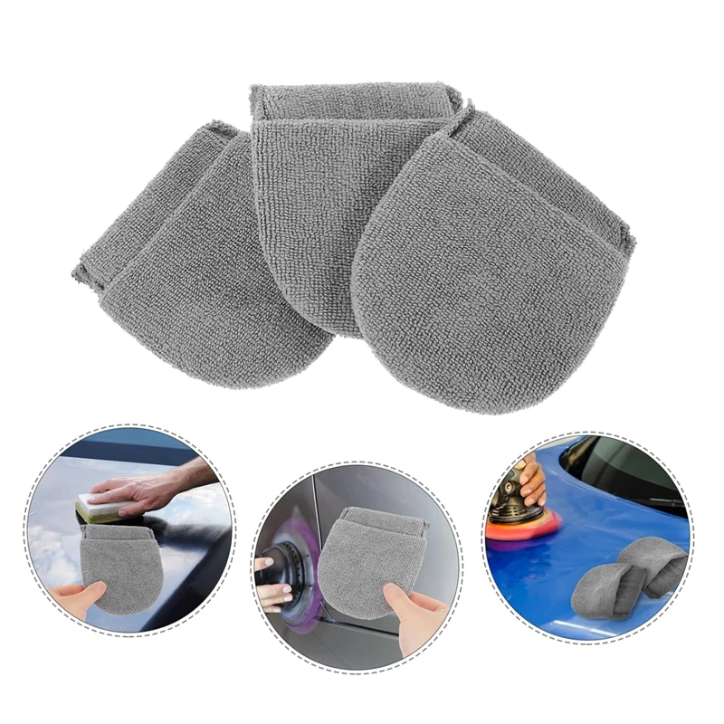 2 stücke/6 stücke Weiche Mikrofaser Auto Wachs Applikator Handschuhe Polieren Schwamm Wachs Schaum Applikator Pad Für Auto Reinigung auto Detaillierung Image