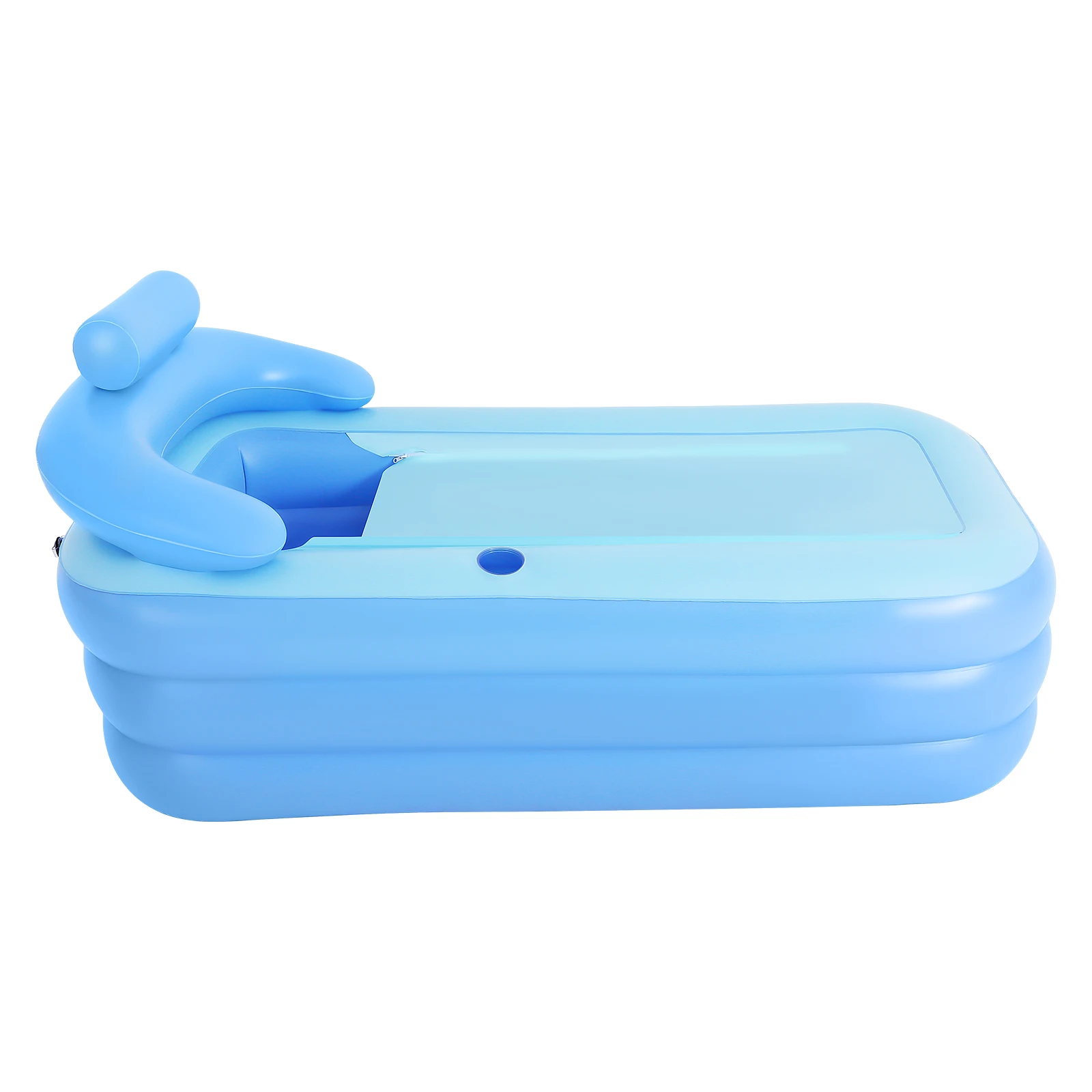 Große Moderne Blaue PVC Aufblasbare Badewanne Tragbare Faltbare Eigenständige Outdoor-Badewanne für Erwachsene & Kinder 160*84*64cm