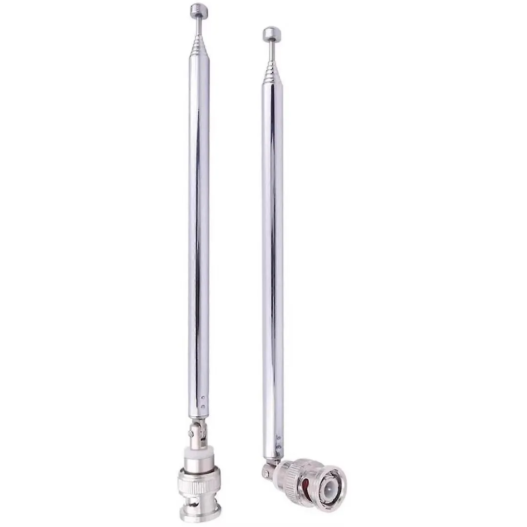 2 Stück BNC Edelstahl 40 MHz-6 GHz Teleskopantenne für SDR Radio FM HF UHF VHF Radioempfänger ATS20 Image
