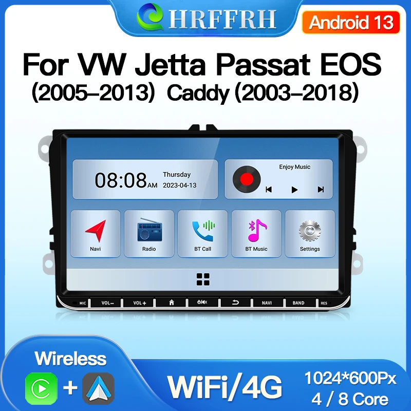 Auto-Multimedia für Volkswagen VW Jetta Passat EOS Caddy Player Radio CarPlay 8Core Auto 4G Wifi GPS Navigationssystem Audio-Wiedergabe Image