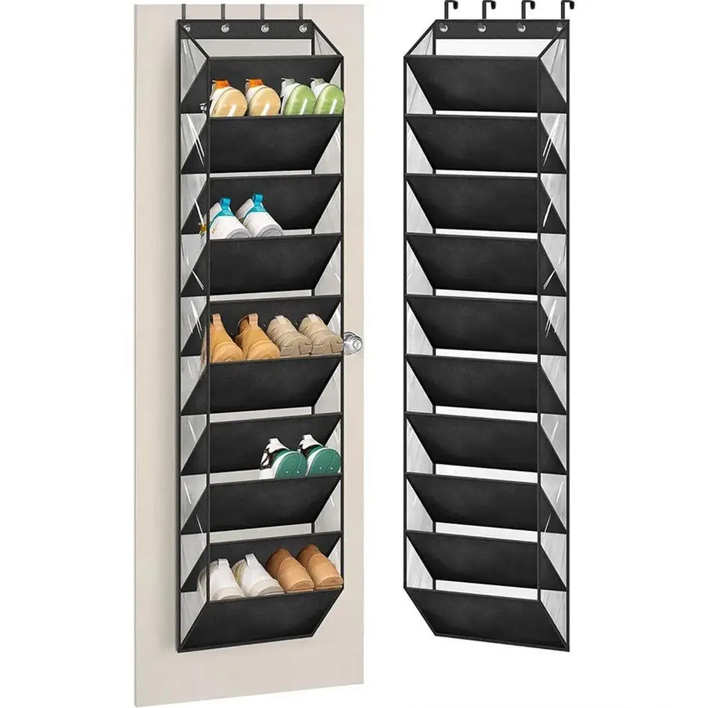 Schuh-Organizer über der Tür für den Schrank, 10-stufiger Schuh-Organizer-Halter mit 4 Metallhaken, hängendes Schuhregal, passend für 20 Paar Schuhe