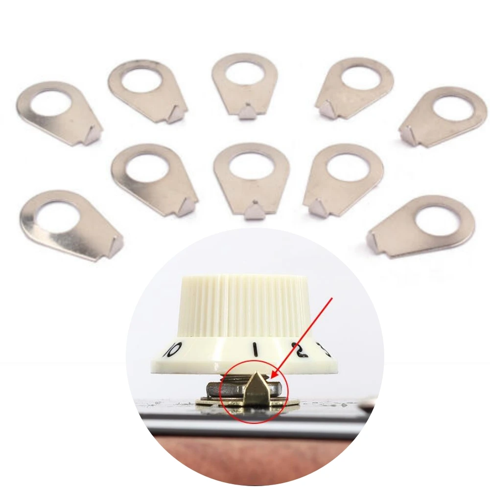 10Pcs Gitarre Knöpfe Pointer Platten 3/8 "Größe Pointer Anzeige Unterlegscheiben Für Gibson LP Elektrische Gitarren Zubehör Teil Image