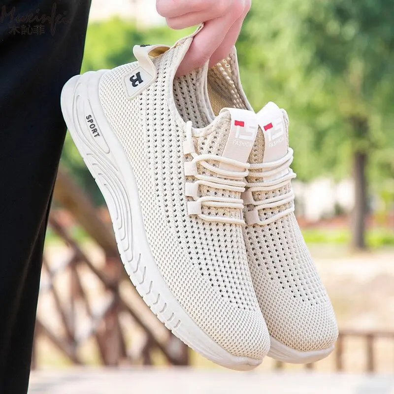 Herren-Sommer-Freizeitschuhe, atmungsaktives Mesh, trendige Sportschuhe, weiche Sohle, rutschfeste Laufschuhe, leicht, Größe 39–45
