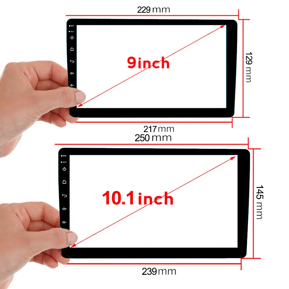 229*129*217 Auto Gehärtetes Glas Schutz Film Aufkleber Für 9 10 Zoll Radio Stereo DVD Touch Volle LCD Bildschirm für TEYES CC2 CC3 Image