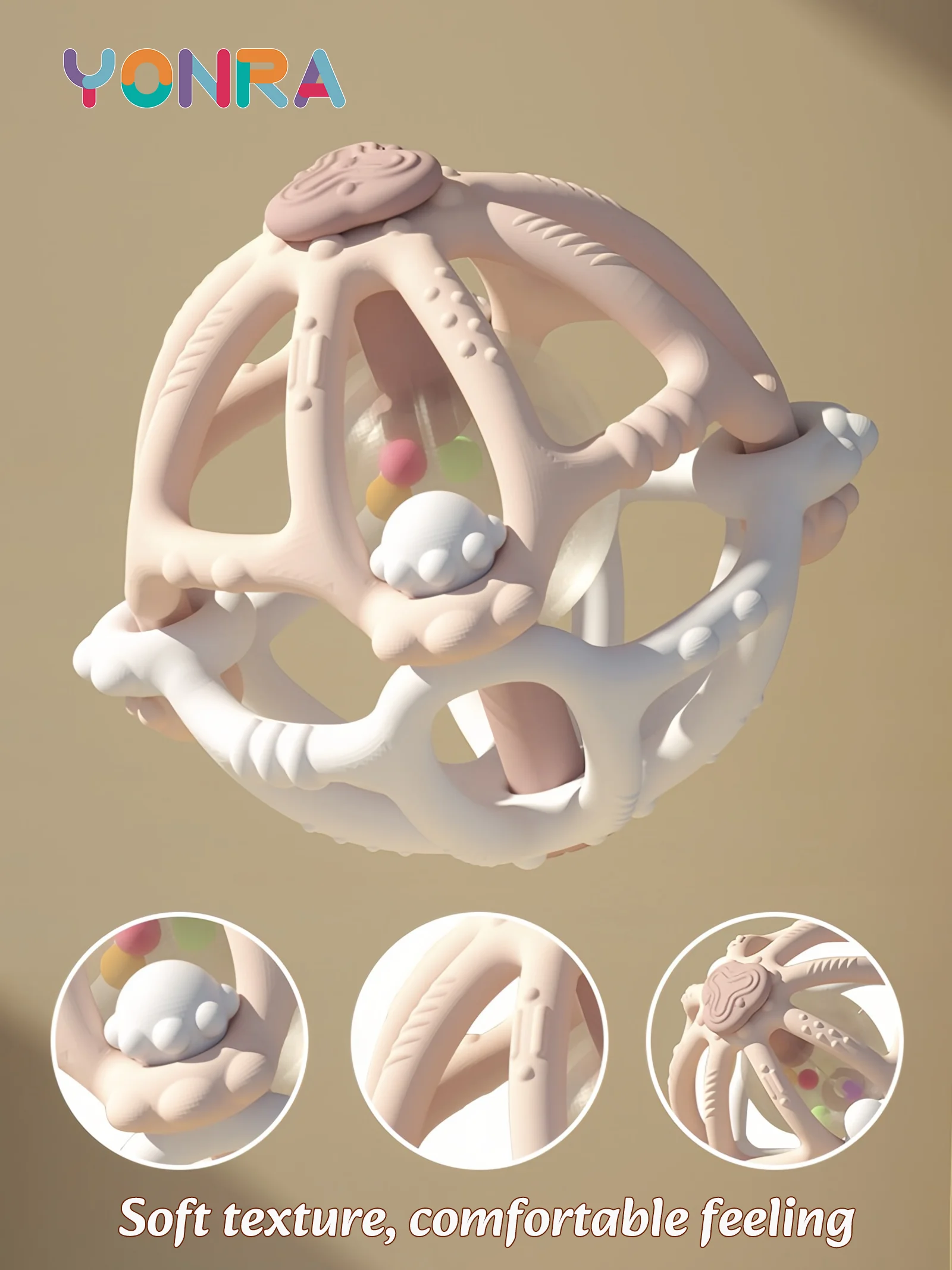 Abnehmbare Rassel & Sensorische Beißring Bett Glocke Silikon Montessori Ball Neugeborenen Baby Spielzeug Kinder Kinder Geschenk Entwicklung spiele Image