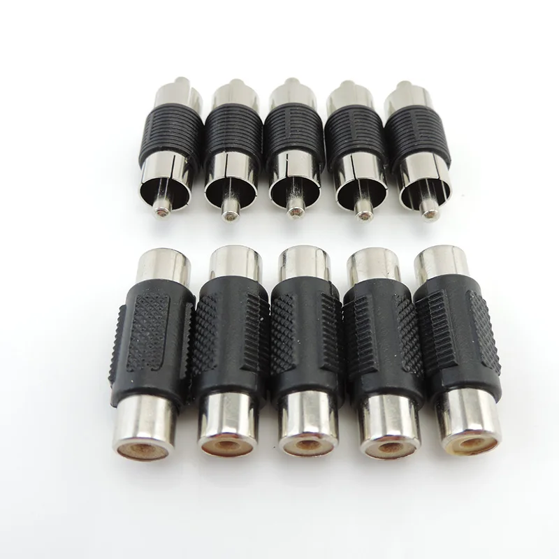 5 stücke RCA Buchse auf Buchse Jack Stecker Adapter Stecker auf Stecker RCA Stecker Video Audio Extender Kabel Kabel konverter Image