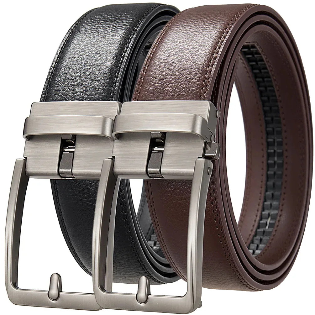 Luxuriöse Designer-Klickgürtel für Herren aus PU-Leder, modischer Gürtel mit automatischer Schnalle, perfekter Taillengürtel für Jeans. Image