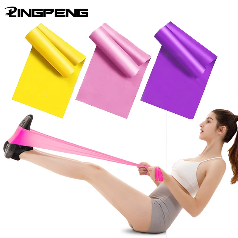 Yoga Pilates elastisches Widerstandsband Fitness-Trainingsband 150 cm Fitness elastisches Gummi Gym Naturkautschuk