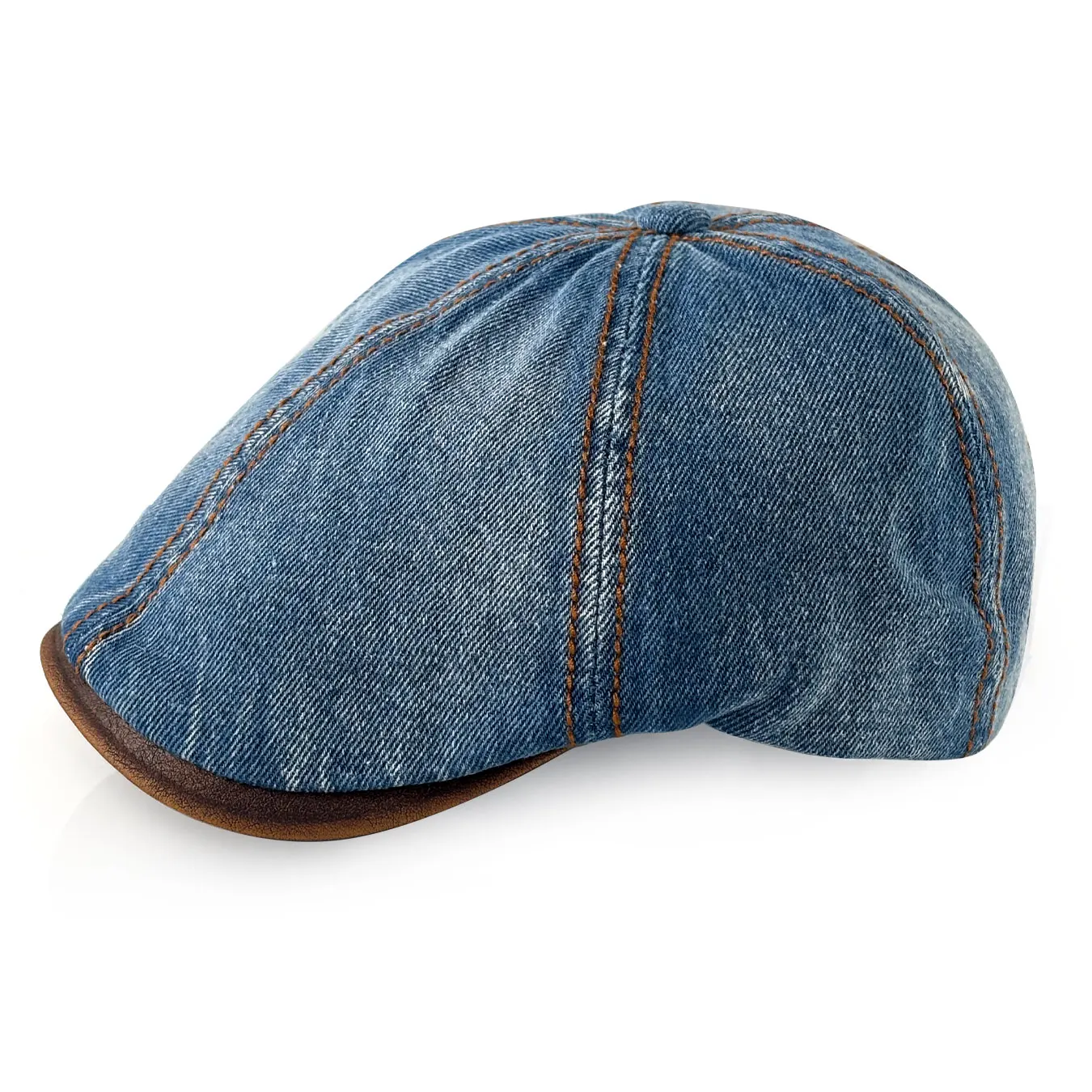 Neue Washed-Denim-Baskenmütze im britischen Stil, ganzjährig tragbare Schirmmütze, Newsboy-Mütze, Vintage-Künstlerhut, Unisex, ein modisches Accessoire für den Alltag Image