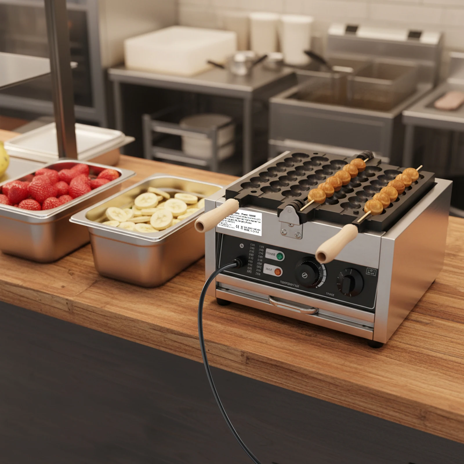 Edelstahl Kommerzielle Waffelbissen Bubble Waffle Maker Maschine Antihaft-Pfanne Image