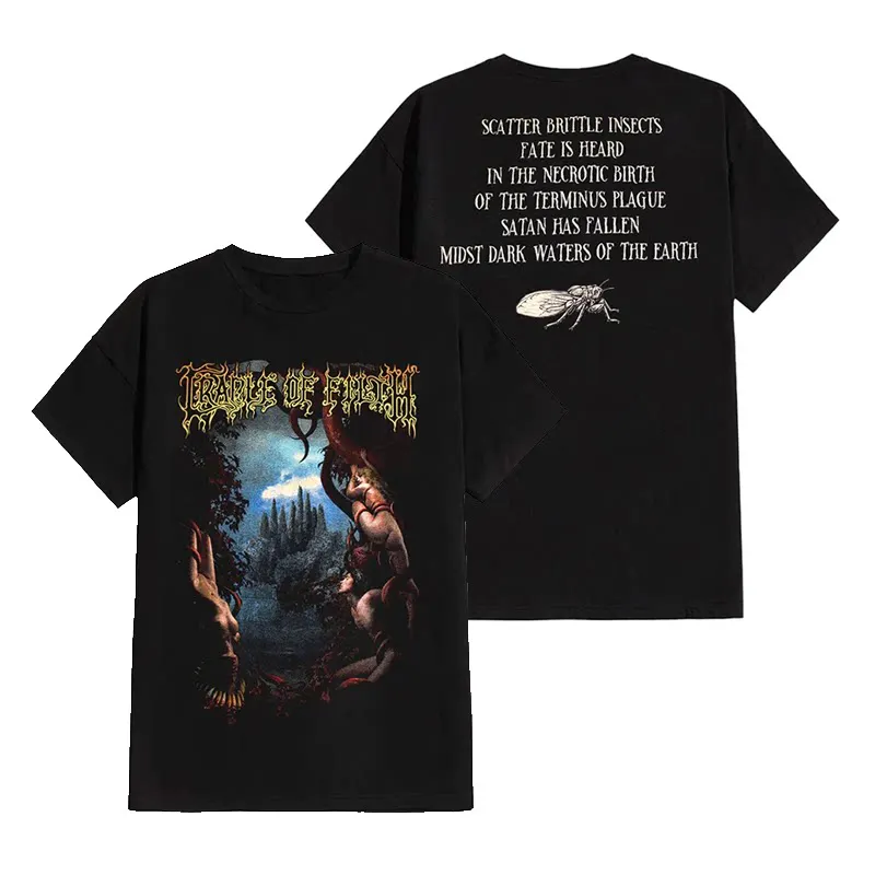 Hot Cradle of Filth Band's Extreme Gothic Black Metal Rock Dark American Kurzarm-T-Shirt Image