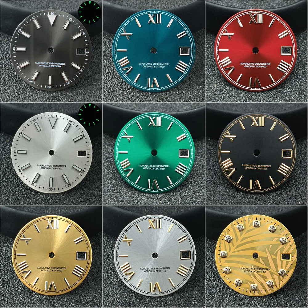 28,5 mm Durchmesser, Einzelkalender-Zifferblatt, Uhrenzubehör, BW9, leuchtendes Zifferblatt, geeignet für NH35-Uhrwerk, Uhrenzubehör Image