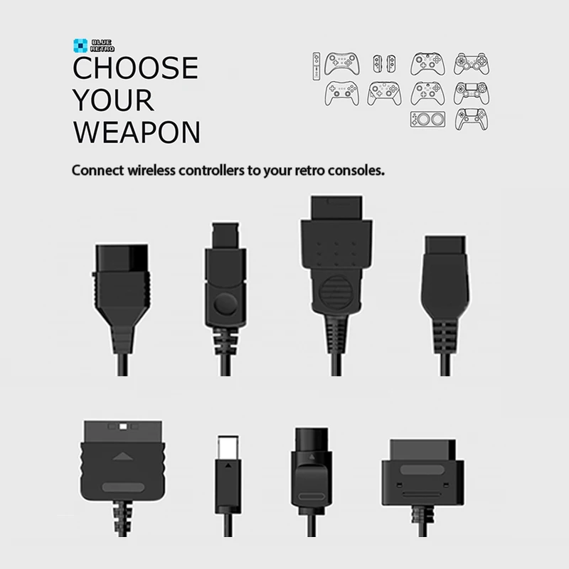 BlueRetro Wireless Game Controller Konverter Adapter PS2 Zubehör Spielkonsole Kabel Für PS1 PS2 NGC N64 NES SNES DC SS GEN Image