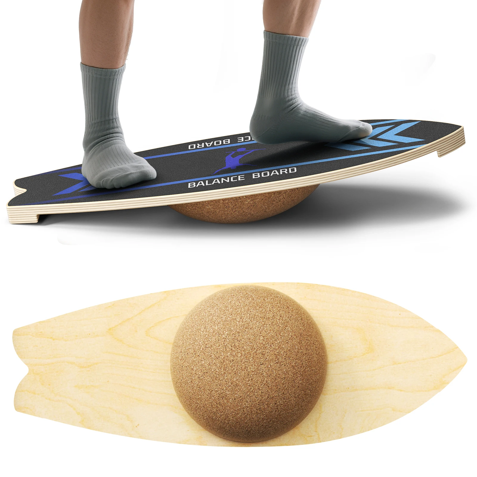 Holz-Balance-Board, Indoor-Skateboard und Balance-Trainingsbrett, Wippe, sensorisches Integrationstraining, privates Lehrmittel