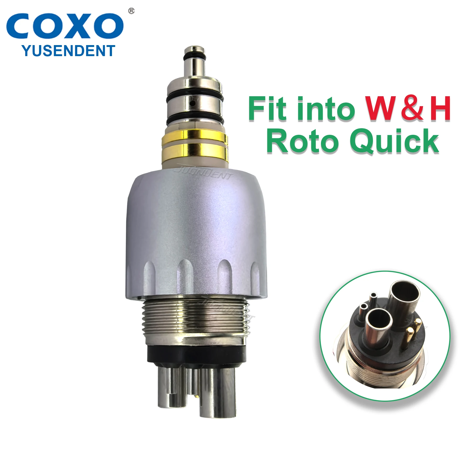 COXO Dental-Kupplung, Turbine, Schnellkupplung, Anschluss, Zahnmedizin, Luftmotor, 6-polig, 4 Löcher, passend für W&H Roto Quick Dental Products Image