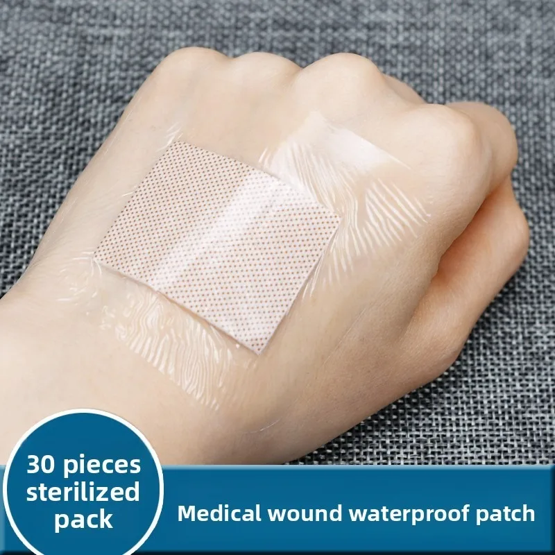 Großer Atmungsaktiver Wasserdichter Steriler Wundverband Transparenter Klebeverband Ideal für Dusche, Nabel und Postoperative Pflege Image