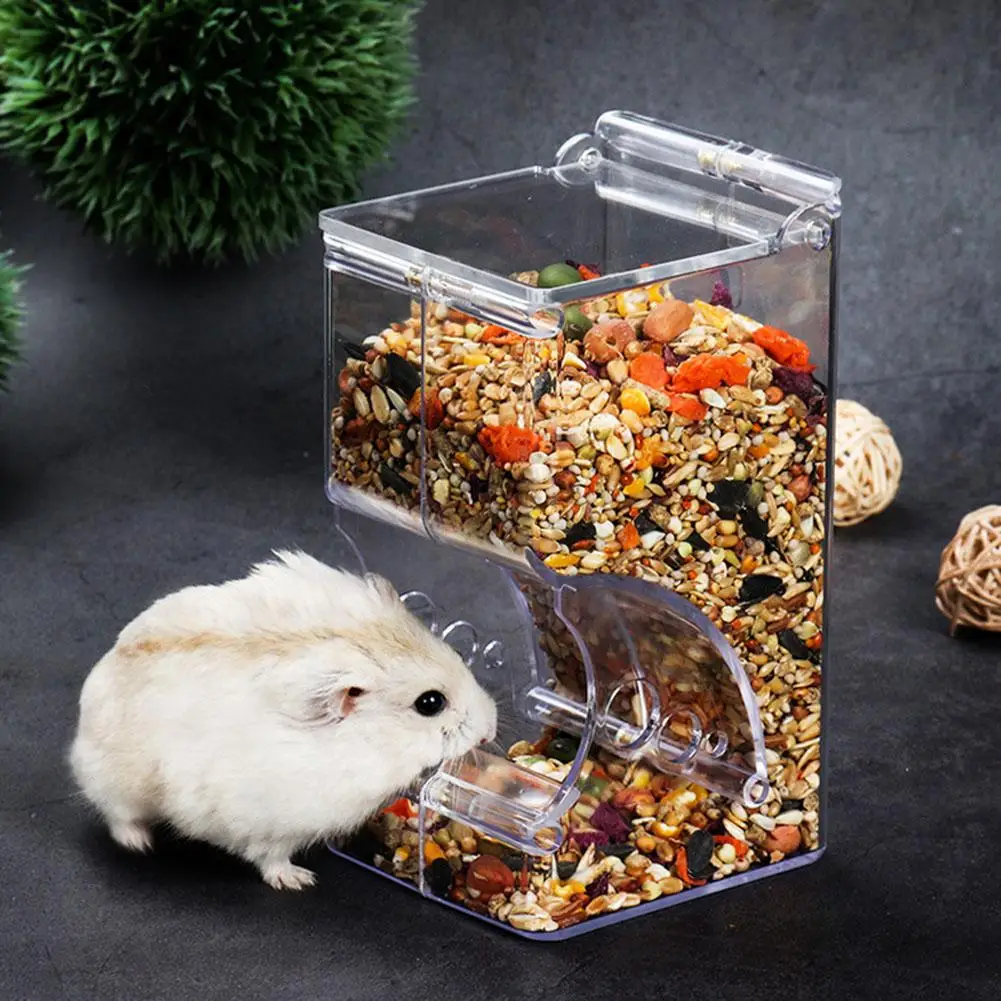 Hamster Kaninchen Futter Spender Feeder Kunststoff Klar Automatische Pet Feeder Für Hamster Meerschweinchen Futternapf Container