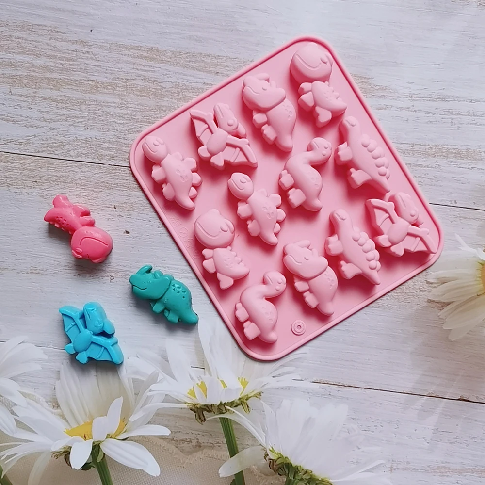 3D Dinosaurier Silikon Fondant Schokolade Süßigkeiten Form Keks Kuchen Kerze Seife Handwerk Backform Dekor Gebäck DIY Werkzeuge Image