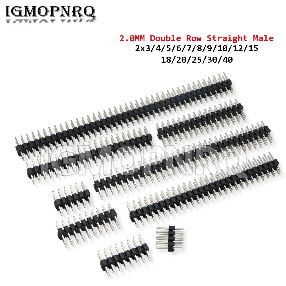 10PCS 2,00 Zweireihig Gerade Männlichen Pin Header 2mm 2x 3/4/5/6/8/10/40 Pin Streifen Stecker Buchse 3P/4P/6P/8P/20P/40P 2,0mm Neue Image