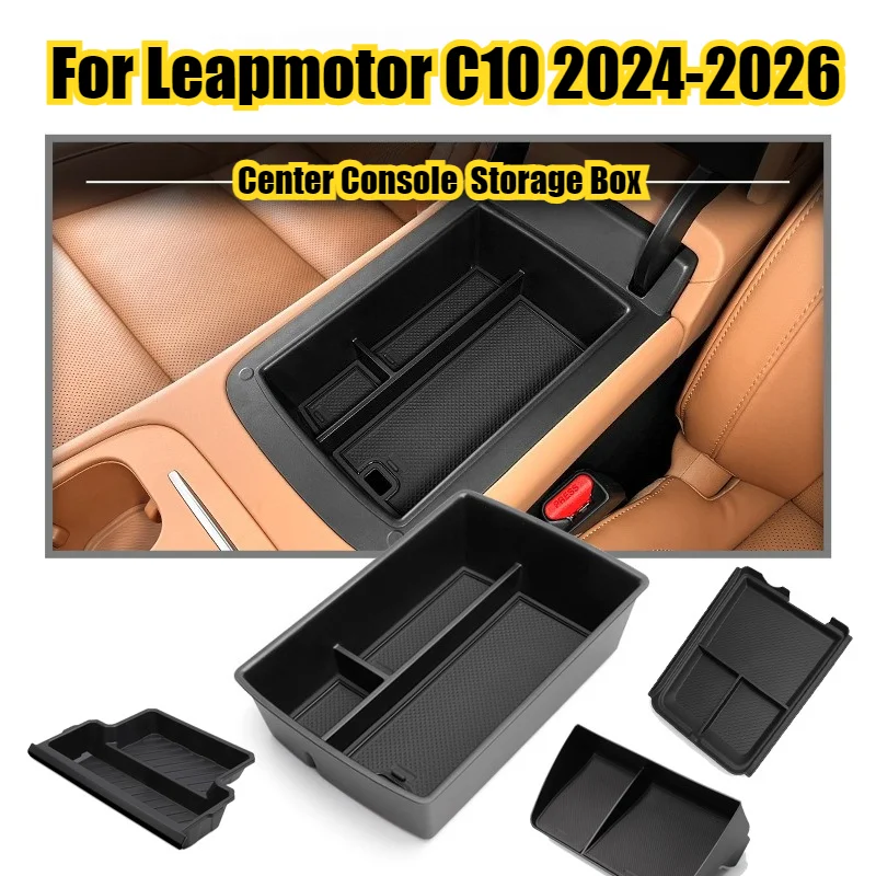 Für Leapmotor C10 2024-2026 Mittelkonsole Untere Aufbewahrungsbox Armlehnen-Aufbewahrungsfach Organizer Auto-Etui Auto-Innenausstattung Zubehör Image