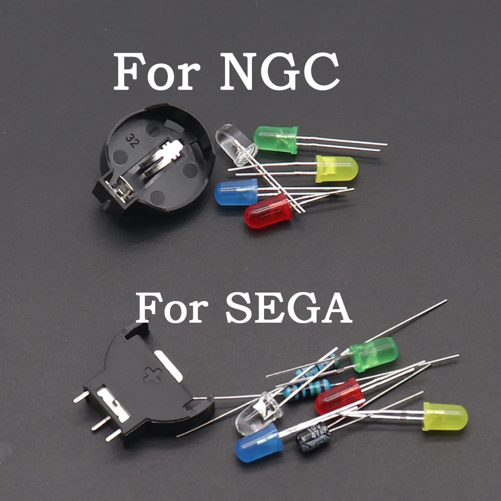 1Set Für GAMECUBE NGC BATTERIE UPGRADE Für SEGA Dreamcast DC Controller Ports PCB Power LED Kit Sicherung Kondensator Batterie halter Kit Image