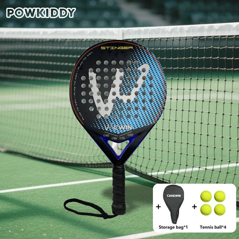 Padelschläger | Oberfläche aus Kohlefaser | mit EVA Memory Flex Foam Core | Leichte Padel Tennisschläger | Paddel-Tennisschläger Image