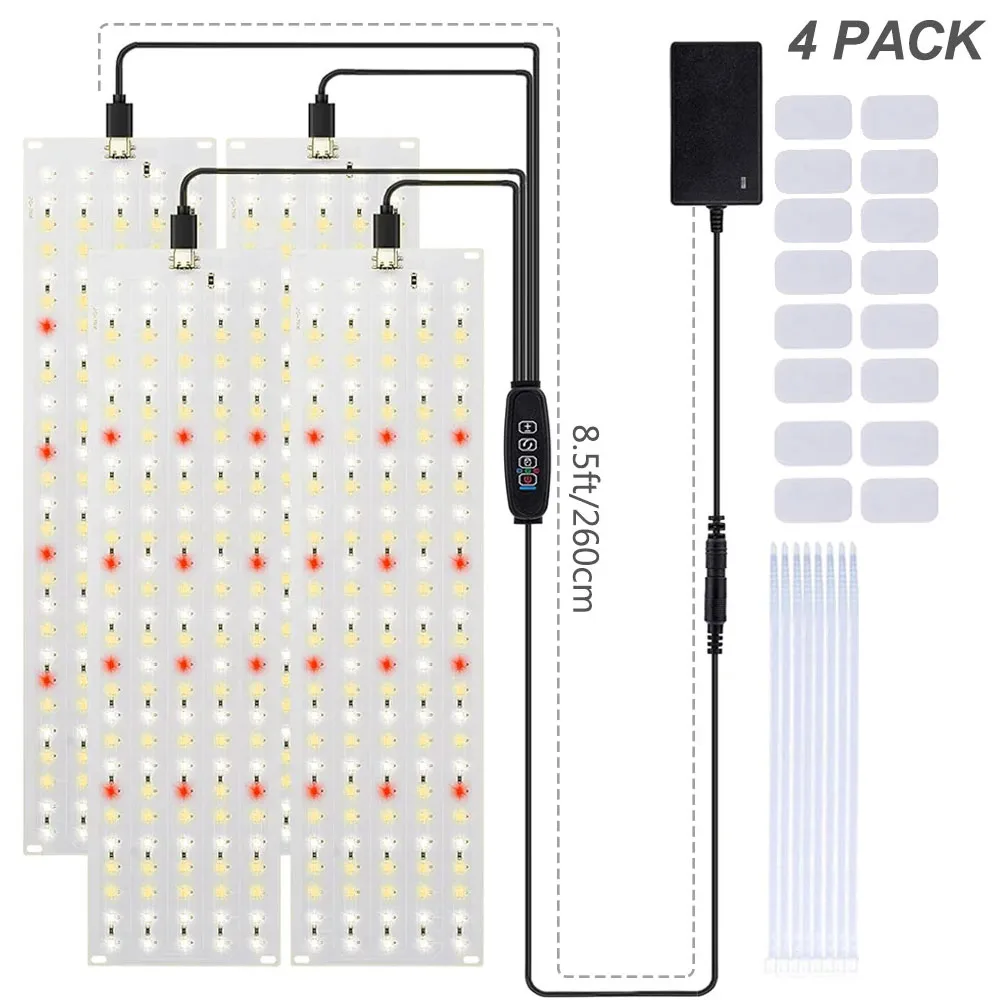 LED 12V Pflanzenlampe Ultraflach Vollspektrum Dimmbar mit Timer Pflanzenbeleuchtung Unterbauleuchte für Zimmerpflanzen Regal