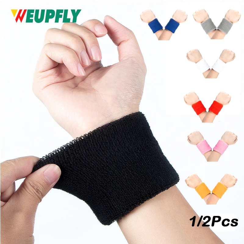 1/2 Stück Sport-Schweißbänder für Männer und Frauen, Handgelenk-Schweißbänder für Fitness, Workout, Laufen, Tennis Image
